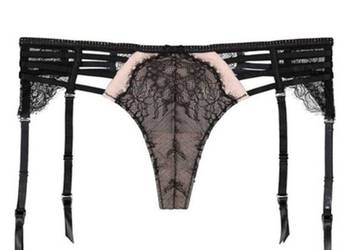 czarne majtki stringi Censored New Yorker 36 S pas koronka koronkowe paski