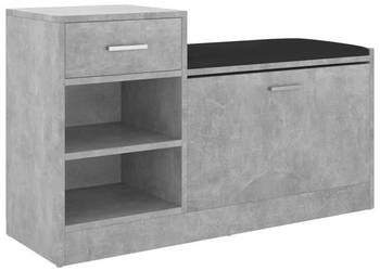 Ławka z miejscem na buty szarość betonu 945x31x57 cm WM-326745
