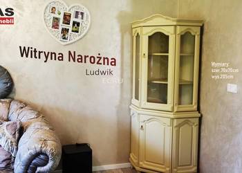 Witryna Waniliowy Narożnik Ludwik 70` ECRU Dąb Producent Bekas Meble