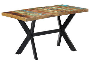 Stół jadalniany 140 x 70 x 75 cm lite drewno z odzysku WM-247439