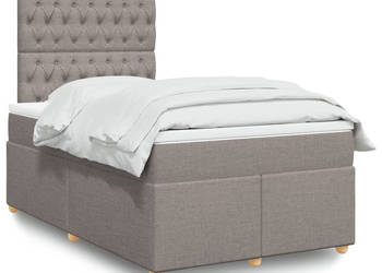 Łóżko kontynentalne z materacem taupe tkanina 120x190 cm WM-3293530
