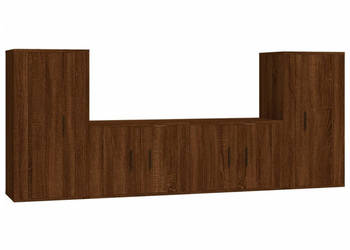 Zestaw 4 szafek TV brązowy dąb materiał drewnopochodny WM-3188557