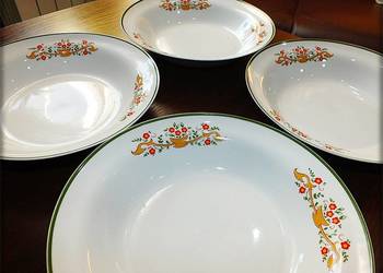 Talerz Talerze LUBIANA ø 23,5cm Duże Głębokie 4szt. Vintage 70-80' PRL