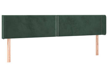 Zagłówek do łóżka z LED ciemnozielony 183x16x78/88cm aksamit WM-3123159