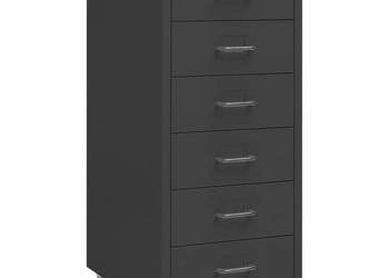 Mobilna szafka kartotekowa antracytowa 28x41x69 cm metalowa WM-335919