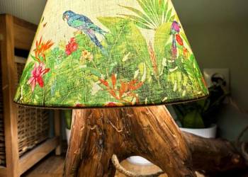 Drewniana lampka handmade