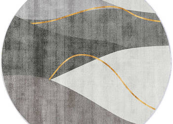 Dywan okrągły NOVO Strado nowoczesny delikatny szary wzór do salonu Szare…