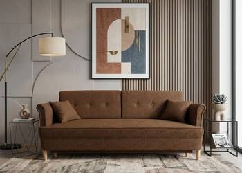 Kanapa DL Uszak Brązowa, Funkcja Spania, Dostawa 0zł!