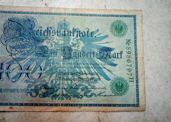 Banknoty 100 marek 1908r 1000 marek 20000 marek