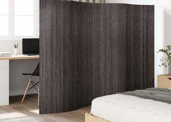 vidaXL Bambusowy parawan, kolor szary, szerokość 250 cm(SKU:244611)