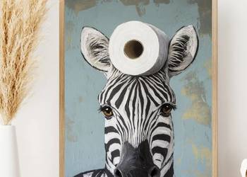 Plakat zebra w ramce a4 lub a3