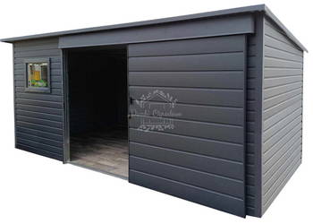 Schowek - domek ogrodowy 5,5x2,5m - drzwi przesuwne  antracyt ID1086