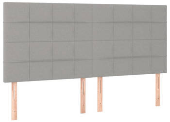 Zagłówek do łóżka z LED jasnoszary 200x5x118/128 cm tkanina WM-3122446
