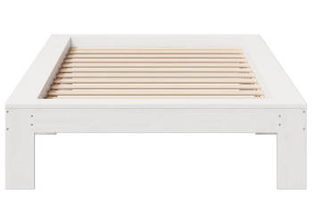 Rama łóżka bez materaca biała lite drewno sosnowe 75x190 cm WM-855341