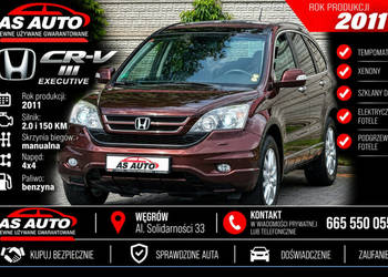 Honda CR-V 2,0i-VTEC 150KM 4x4/Executive/Skóra/Xenon/Szyber/PDC/Tempomat I…