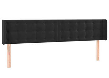 Zagłówek uszak czarny 203x16x78/88 cm aksamit WM-3119270