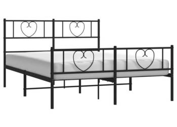 Łóżko Metalowe Czarne Rama Łóżka Ze Stelażem 135x190cm WM-355480
