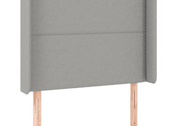 Zagłówek do łóżka z LED jasnoszary 83x16x118/128 cm tkanina WM-3123882