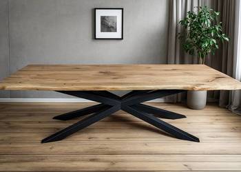 Stół Pająk Dębowy LOFT, 100% Lite Drewno DĄB, Rozkładany.