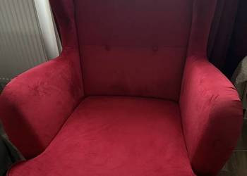 Fotel uszak jak nowy Agata Meble czerwony/bordowy