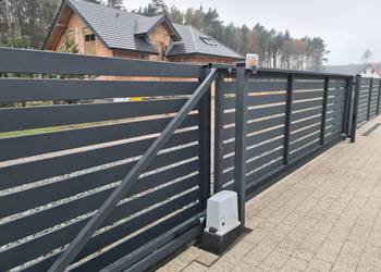Brama przesuwna 500x150 Master nowoczesne ogrodzenie Konin