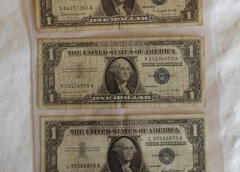 O nr 3 – USA 1 Dollar Silver Certificate 1957 – zestaw 3 szt.