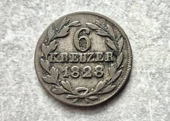 44) NIEMCY srebro - 6 Krajcarów - 1828 r.