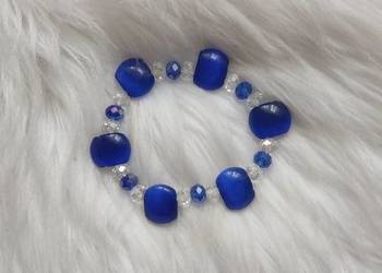 Niebieska bransoletka z koralików