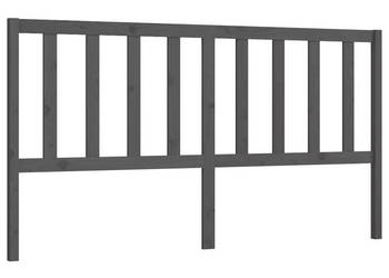 Wezgłowie łóżka szare 206x4x100 cm lite drewno sosnowe WM-817762