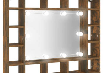 Szafka z lustrem i LED przydymiony dąb 91x15x765 cm WM-820448