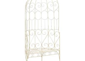 vidaXL Ławka ogrodowa, 95 cm, żelazo, antyczna biel (SKU:45432)