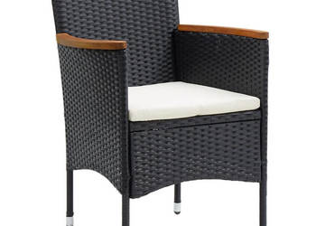 Krzesła ogrodowe 4 szt. polirattan czarne WM-318502