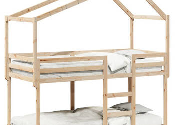 Łóżko piętrowe bez materaca lite drewno sosnowe 90x200 cm WM-3282039