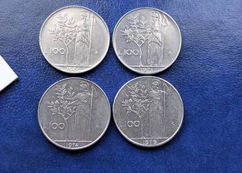 Stare monety 100 lir1960 , 71 , 74 , 76 Włochy
