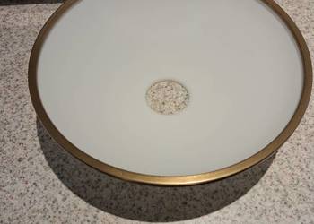 Klosz szklany z obwódką patyna