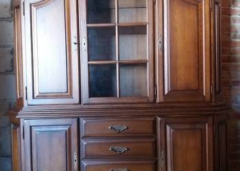 Kredens dębowy dwuczęściowy.