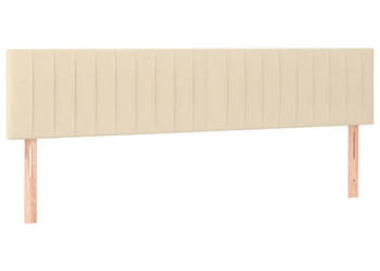 Zagłówek do łóżka z LED kremowy 180x5x78/88 cm tkanina WM-3121869