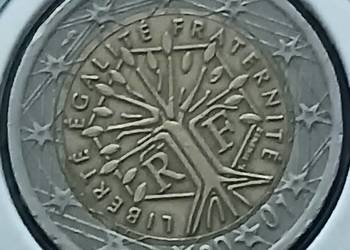 2 Euro Francja - 2001 r. - Skrętka - błąd mennicy 2 Euro Francja - 2001 r. - Skrętka - błąd mennicy