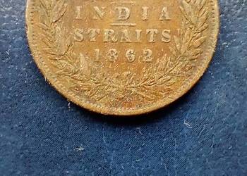 Stare monety 1 cent 1862 Straits Setllements