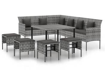 vidaXL 6-cz. zestaw mebli ogrodowych z poduszkami, szary(SKU:3186651)