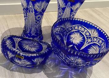 Kobaltowy zestaw kryształów Irena , kryształ ,PRL Kobaltowy zestaw kryształów Irena , kryształ ,PRL