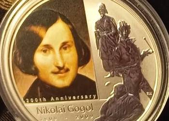 TYLKO 6000 szt . TUVALU 1 dolar 2009 Nikołaj Gogol