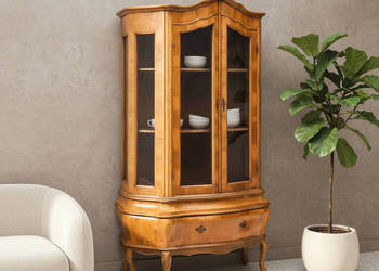 WITRYNA BRZUCHATKA ORZECHOWA BARYŁKA wysokie nogi 2 szuflady lata 60. 184cm