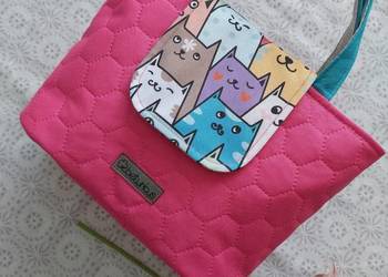 Różowa Torebka Koszyk w KOTKI handmade