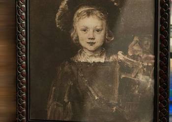 Stara Heliograwiura REMBRANDT Portret Chłopca XIX/XXw Hanfstaengl