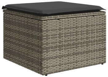 Stołek ogrodowy z poduszką szary 55x55x37 cm polirattan WM-366117