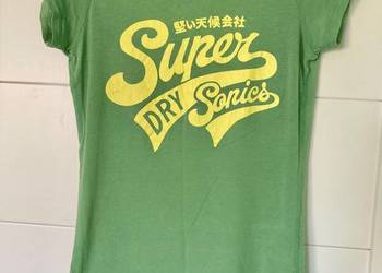 Zielona damska koszulka tshirt Superdry jak nowa XS bawełna
