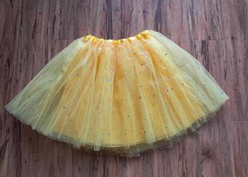 nowa żółta mini spódniczka dla dziewczynki, długość 36 cm, szer w pasie 21