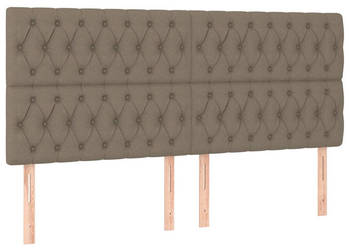 Zagłówek do łóżka z LED taupe 200x7x118/128 cm tkanina WM-3122786