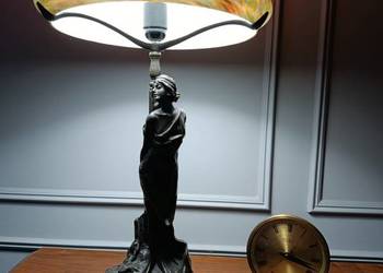Lampa gabinetowa secesyjna Art Nouveau Deco E. Villanis Marmur  60 cm